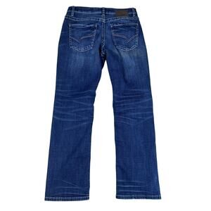 BKE jeans Tyler Straight 32x30 embroidered western stitched blue wash ripped